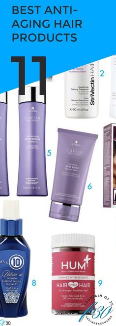 The 11 Best Anti-aging Hair Products you need to know about. For weak, brittle, think and over-processed hair #hair #haircare #antiaging #beauty #fountainof30 Skin Cream Anti Aging, Anti Aging Hair, Beauty Hacks Skincare, Anti Aging Secrets, Aging Hair, Beauty Tips For Hair, Hair Shows