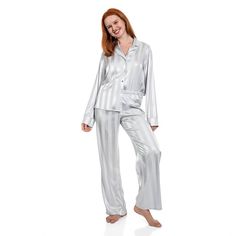 North Carolina State Wolfpack You'll love the silky soft feel of this Notch Collar Satin Pajama Top & Pajama Bottom Set from Lilac+London. Click on this INTIMATES & SLEEPWEAR GUIDE to find the perfect fit and more! FEATURES Set includes: top and bottom Top: notchneck, long sleeves, 4-button front, contrast piping around neck and cuff Bottom: covered elastic waistband Unlined Silky satin constructionFIT & SIZING Classic fit Top: 26 1/2-in. length from shoulder to hem High rise sits below the natu Satin Pajama, Petite Size Chart, Satin Pajamas, Contrast Piping, Notch Collar, Ladies Of London, Pajama Bottoms, Womens Size Chart, Pajama Top