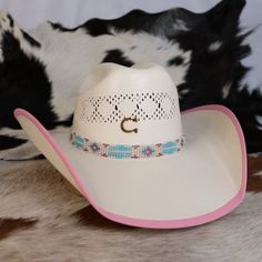 Charlie 1 Horse Gracie Jr. Girls Straw Cowboy Hat – Willow Lane Hat Co. Pink Western Straw Hat For Summer, Western Pink Hat With Curved Brim, Pink Wide Brim Hat For Rodeo, Western Style Pink Hat With Curved Brim, Pink Adjustable Hat Bands For Summer, Pink Brimmed Hat For Rodeo, Pink Straw Hat With Curved Brim For Rodeo, Pink Short Brim Straw Hat For Rodeo, Pink Curved Brim Hat For Rodeo