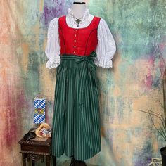 1/2 Sleeves Blouse Dress With Button Closure Apron German 40 / Us 10 Great Condition This Is A Traditional High Quality Brand Dirndl Individually Put Together (Mix & Match), It Has Nothing To Do W/ This Kind Of Dirndl You Get Here In The Costume Store Etc. Please Looks At The Measurements At The Pictures, The Sizes Often Vary Depending On The Manufacturer, And Or You Might Expect Accessories Not Included. For The Protection Of Sellers & Buyers, I Take A Lot Of Pictures/ Videos Of The Article. So Costume Store, Dirndl Dress, German Fashion, Festival Dress, Mix Match, Blouse Dress, Festival Fashion, Sleeve Blouse, High Quality