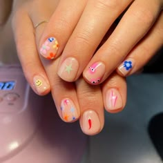 Emoji Nails, Mix Match Nails, Teen Nails, Short Gel Nails, Soft Nails