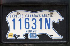 a close up of a license plate on a vehicle