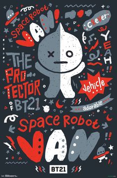 a poster with an image of a cat and the words space robo on it