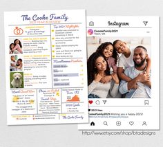 an image of a family brochure with pictures on it and the words, the cookie family