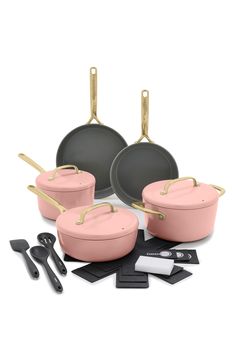 Elevate your home-chef gear with this high-impact cookware set crafted with a 5mm heavy-gauge armored body for heightened durability and performance. What it does: Designed with Magneto Induction Technology, these pots and pans offer smooth performance across multiple stovetop surfaces including induction stoves. Each piece features nonstick Infinite8 ceramic coating that resists scratching and is safe to use with metal utensils.Additional features: Reverse rivets on the lids and sleek stainless Pan Protectors, Ceramic Nonstick Cookware, Nonstick Cookware Sets, Induction Heating, Induction Stove, Nonstick Cookware, Oven Cooking, Ceramic Coating, Cookware Set