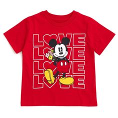 Give your little one the gift of Disney magic with this cute and stylish Disney Mickey Mouse Short Sleeve T-Shirt. Your child will look and feel so adorable in gear featuring their favorite mouse-ear friend. With such an iconic, timeless and classic character on their side, your little one is sure to shine! Mickey Mouse Valentines Day, Mickey Mouse Valentines, Valentines Day Toddler, Mickey Mouse Shorts, Boy Activewear, Mickey Mouse T Shirt, Soft Clothes, Kids Clothes Boys, Screen Printing Designs