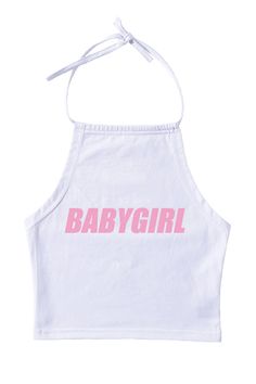 Babygirl Halter Neck Top for Women Nymph Baddie Aesthetic Baddie Aesthetic Black, Indie Crop Tops, Top Designs For Women, E Girl Style, Pink Letters, Aesthetic Stores, Tiktok Outfits, Baddie Aesthetic, Rave Fashion