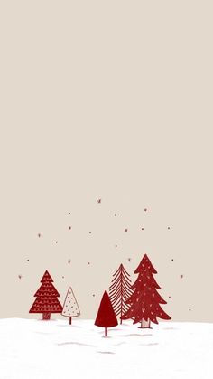 christmas trees in the snow with stars