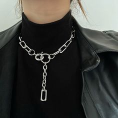 Personality Crisis Grunge Chain Necklace | BOOGZEL CLOTHING – Boogzel Clothing Color Seasons, Winter Typ, Necklace For Girlfriend, Jewelry Inspo, Silver Chain Necklace, Looks Style, Chain Ring, Accessories Necklace, Chains Jewelry