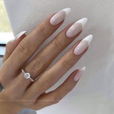 Human Claws, French Manicure Nails, Pink Acrylic, Oval Nails, Classy Nails