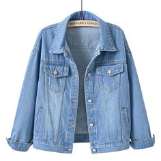 Cotton Denim Button-Up Jacket Denim Jackets - Chuzko Women Clothing Jean Rose, Jeans Rosa, Autumn Outwear, Womens Jackets Casual, Women Jackets, Pink Jeans, Cropped Denim Jacket, Black Denim Jacket, Denim Jacket Women