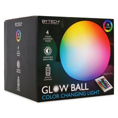 the glow ball color changing light is in its box