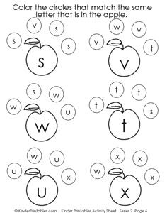 an apple worksheet with letters and numbers to match the letter's colors