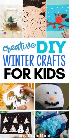 Collage of DIY winter crafts and art projects for kids. Winter Diy Crafts, Penguin Crafts, January Crafts, Easy Holidays Crafts, Snowflake Craft