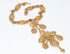 Christian Lacroix Couture Baroque Style Crystal Necklace 3 Christian Lacroix Jewelry, Lacroix Couture, Couture Necklace, Baroque Style, Gold Chain Jewelry, Baroque Fashion, Christian Lacroix, Vintage Costume Jewelry, Vintage Jewellery