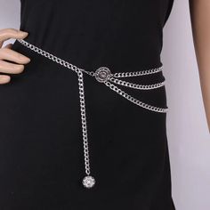 Classic Punk Style Gothic Moon Sun Metal Belts Women Vintage High Waist Chain Waist Belts Silver Belt For Dress, Sun Belt, Body Necklace Chain, Classic Punk, Portrait Vintage, Chain Dress, Body Chains, Chain Belts, Hip Hop Style