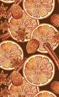 an orange is shown on a brown background