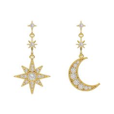 Celestial – Pineal Vision Jewelry Jewelry Affordable, Celestial Crystal, Feminine Earrings, Moon And Star Earrings, Wedding Earrings Drop, Asymmetrical Earrings, Crystal Stars, Dangly Earrings, Pearl Earrings Dangle