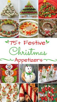 christmas appetizers are featured in this collage