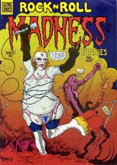 the cover to rock'n'roll madness, featuring an image of a man with his arms in the air