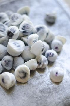 some white and black food on a table