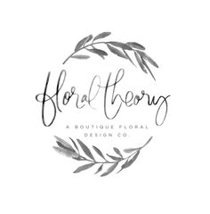 the logo for floral therapy, a boutique flower design company that sells flowers and herbs