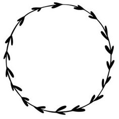 a circular frame with leaves drawn on it