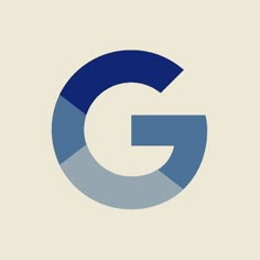 the letter g in blue and white