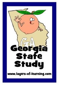 the logo for georgia state study with an orange on it's head and hands