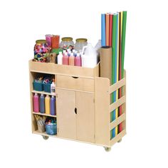 G98202_1 Arts And Crafts Storage, Wooden Storage Cabinet, Classroom Storage, Art Cart, Fun Arts And Crafts, Art Activity, Classroom Furniture, Storage Cart, Art Storage