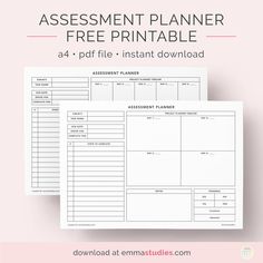 the free printable lesson planner for kids is shown in two different sizes and colors