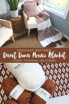 the crochet pattern for desert dances mosaic blanket is easy to make and looks amazing