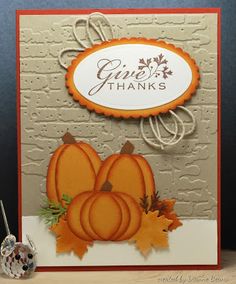 a card with some pumpkins on it