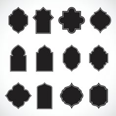 a collection of black and white frames