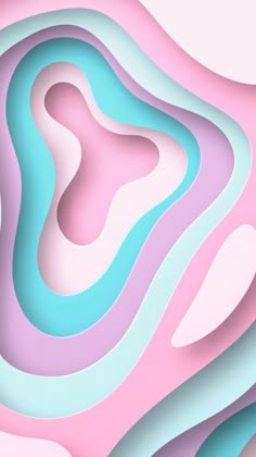 an abstract background with pink, blue and white shapes in the shape of wavy lines