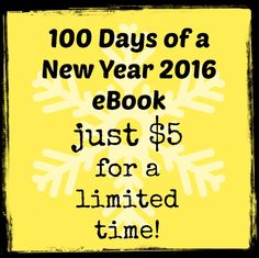 a sign that says, 100 days of a new year 2016 ebook just $ 5 for a limited time