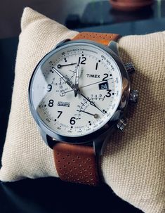 Timex watch brown leather strap Timex Watch Mens, Fancy Watches, Swiss Army Watches, Armani Watches, Brown Leather Watch, Timex Watches, Amazing Watches, Chronograph Watch Men, Vintage Watches For Men