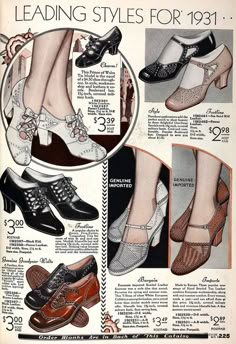 1930 Woman Fashion, 1930s Womens Shoes, Vintage Womens Shoes, Vintage Women Shoes, 1930s Fashion Women Glamour, 1930s Shoes For Women, 1930 Womens Fashion, 1930s Romance, 1920s Shoes Women