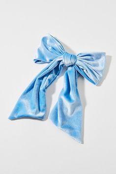 Large hair bow in soft velvet for a luxe touch. This hair clip instantly gives your look a polished femme touch. Features Large velvet hair bow clip Hair clip with a bow detail Velvet ribbon bow Secure clip backing Content + Care Polyester, mixed metal Spot clean Imported | Large Velvet Hair Bow Clip in Blue, Women's at Urban Outfitters Blue Hair Ribbon, Large Hair Bows, Hair Ribbon, Velvet Hair, Blue Fits, Bow Hair Clips, Velvet Ribbon, Bow Clips, Soft Velvet