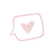 an image of a pink heart in a speech bubble with the word love on it