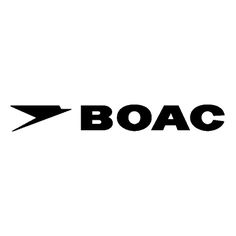 the word boac is written in black and white with an arrow pointing to it