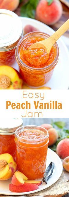 easy peach vanilla jam recipe on a plate