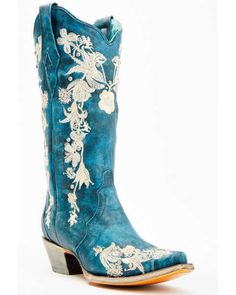 Women's Cowgirl Boots & Shoes - Sheplers Western Embellished Snip Toe Boots, Embroidered Western Boots For Summer, Flower Cowboy Boots, Western Embroidered Boots For Rodeo, Bridal Cowboy Boots, Cute Cowboy Boots, Turquoise Leather Boots For Western-themed Events, Embroidered Cowboy Boots, Womens Western Boots Yeehawcowboy.com