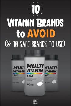 multivitamin bottles on dark background with text - 10 Vitamin Brands to Avoid (& 10 Safe Brands to Use) Best Vitamin Brands, Centrum Vitamins, Vitamin Brands, Best Multivitamin, All Vitamins, Colon Health, Supplements For Women, Vitamins For Women, Best Supplements