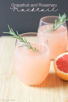 grapefruit and rosemary margaritas are garnished with fresh herbs