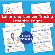 letter and number training printable pages for kids