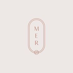 the letter m e r is inscribed in an oval frame on a light gray background