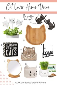 cat lover home decor is featured in this post