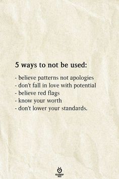 a piece of paper with the words 5 ways to not be used