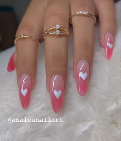 Fancy Nails Designs, Girly Acrylic Nails, Pink Acrylic Nails, Heart Nails, Fire Nails, Fancy Nails, Dope Nails, Short Acrylic Nails